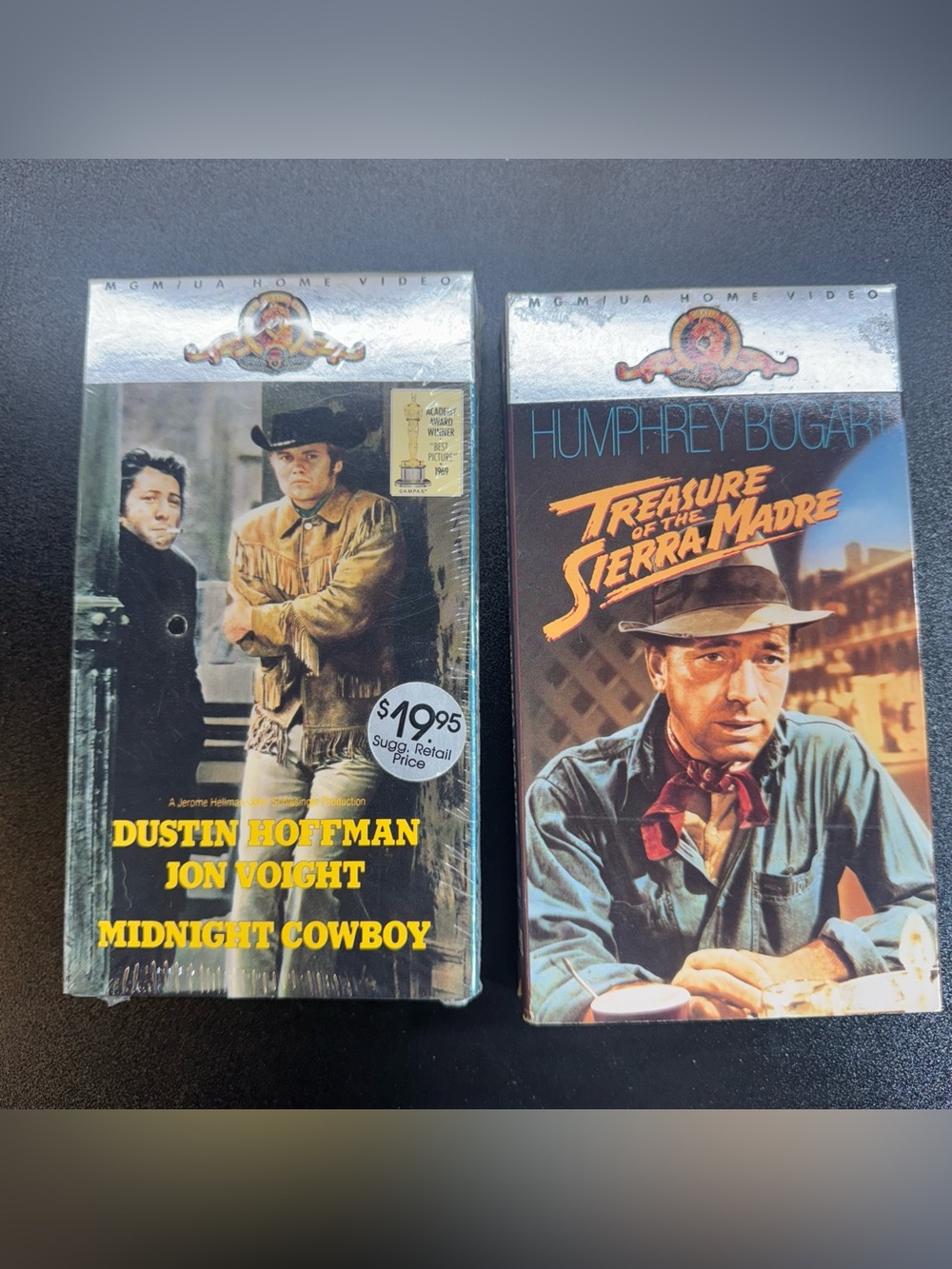 MGM Vintage Classic VHS tapes Midnight Cowboy and Treasure of the Sierra Madre